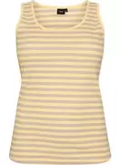Stribet tanktop med ribstruktur