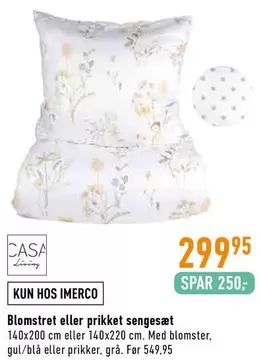 Blomstret eller prikket sengesæt