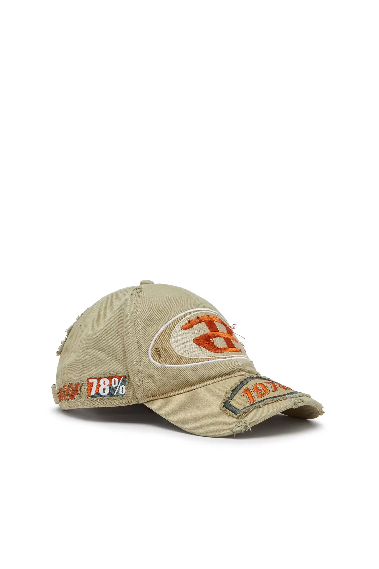 Baseball cap with embroidered patches