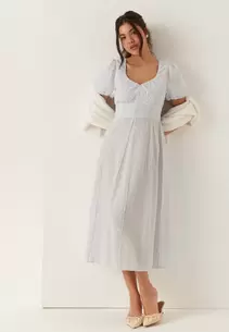 Seersucker Midi Dress
