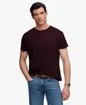 Klassisk T-shirt med Lomme i Bomuld og Hør