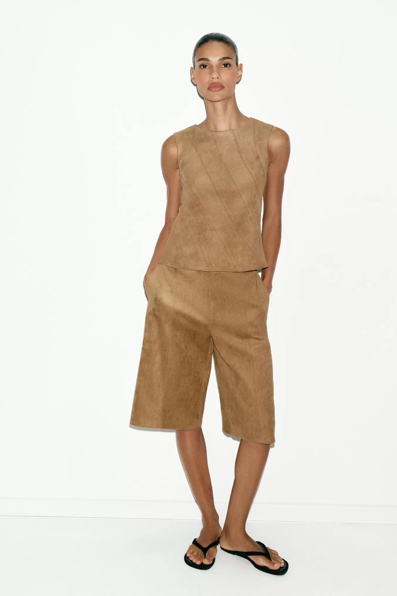 LANGE BERMUDASHORTS I RUSKINDSEFFEKT