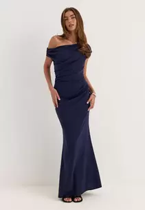Asymmetric Draped Maxi Dress