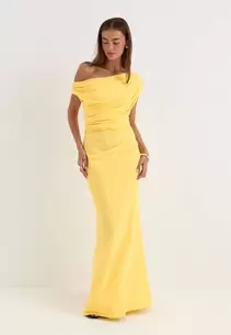 Asymmetric Draped Maxi Dress