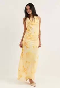 Drapy Halterneck Mesh Dress
