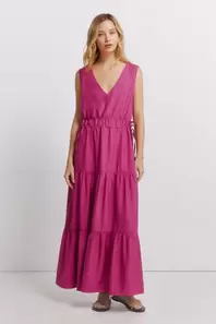Vestido largo escote uve