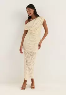 Asymmetric Jacquard Stretch Ankle Dress