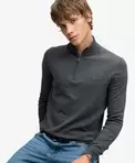 Essential Sweater med halv lynlås slim pasform