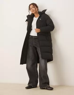 Calvin Klein Jeans - Essentials - Sort lang dynejakke