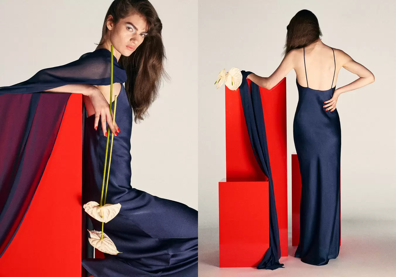 Satin halter neck dress