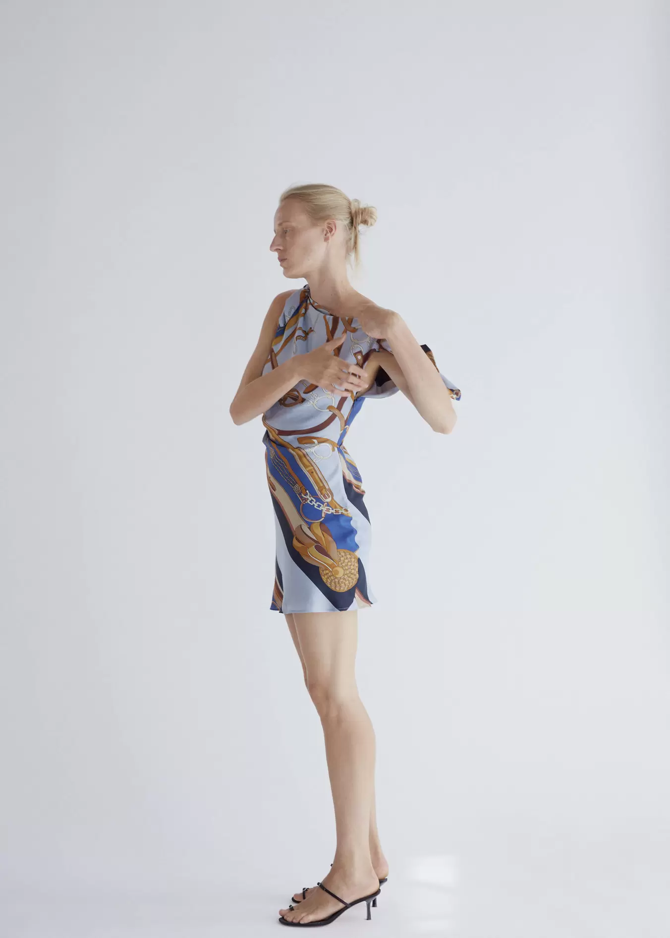 Printed asymmetrical dress