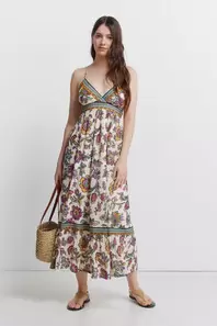 Vestido estampado tirante cruzado