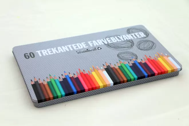 Farveblyanter graphit stylus m/60 stk metalæske