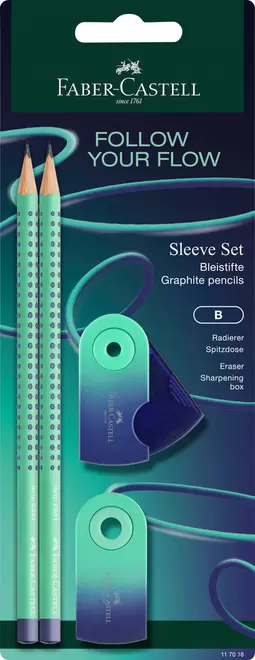 Blistersæt Faber Castell Grip Flowedition Sleeve Buzzingblue