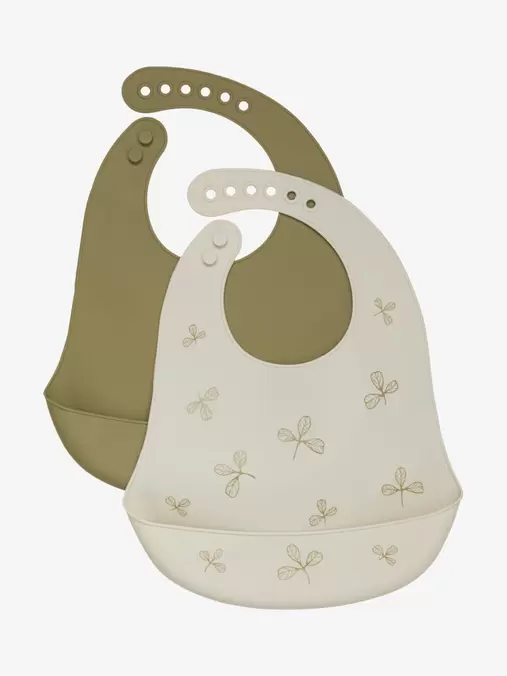 Silikone hagesmæk 2-pak - Khaki