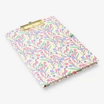 Floral clipboard folder with paper pads