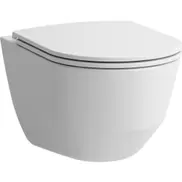 Pro væghængt toilet, uden skyllekant, hvid