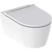 One væghængt toilet, uden skyllekant, rengøringsvenlig, hvid