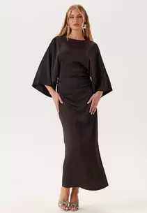 Wide Sleeve Satin Ankle Dress