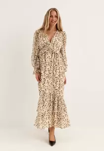 Flounce Chiffon Ankle Dress