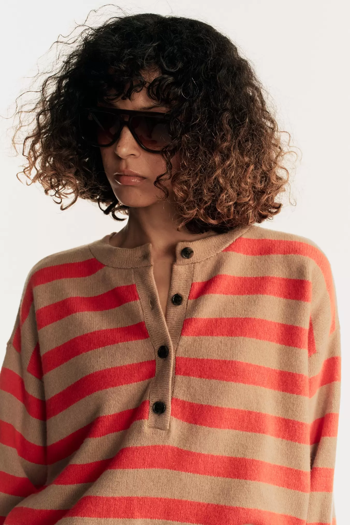 STRIBET ULD- OG KASHMIR-SWEATER