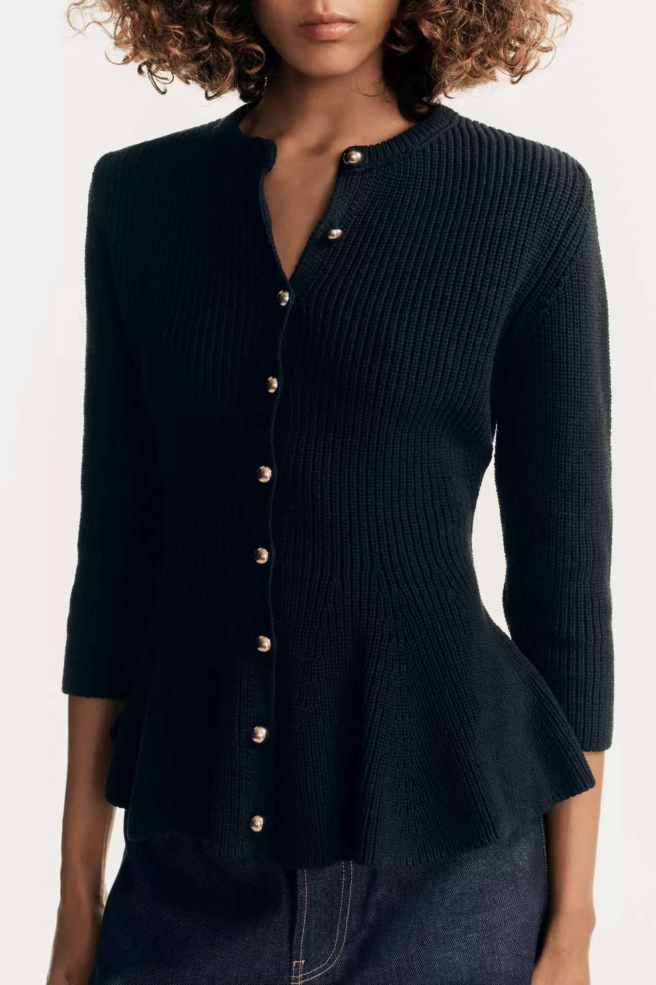STRIKKET PEPLUM-JAKKE