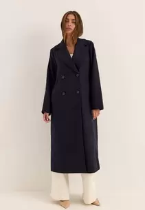Straight Wool Blend Coat