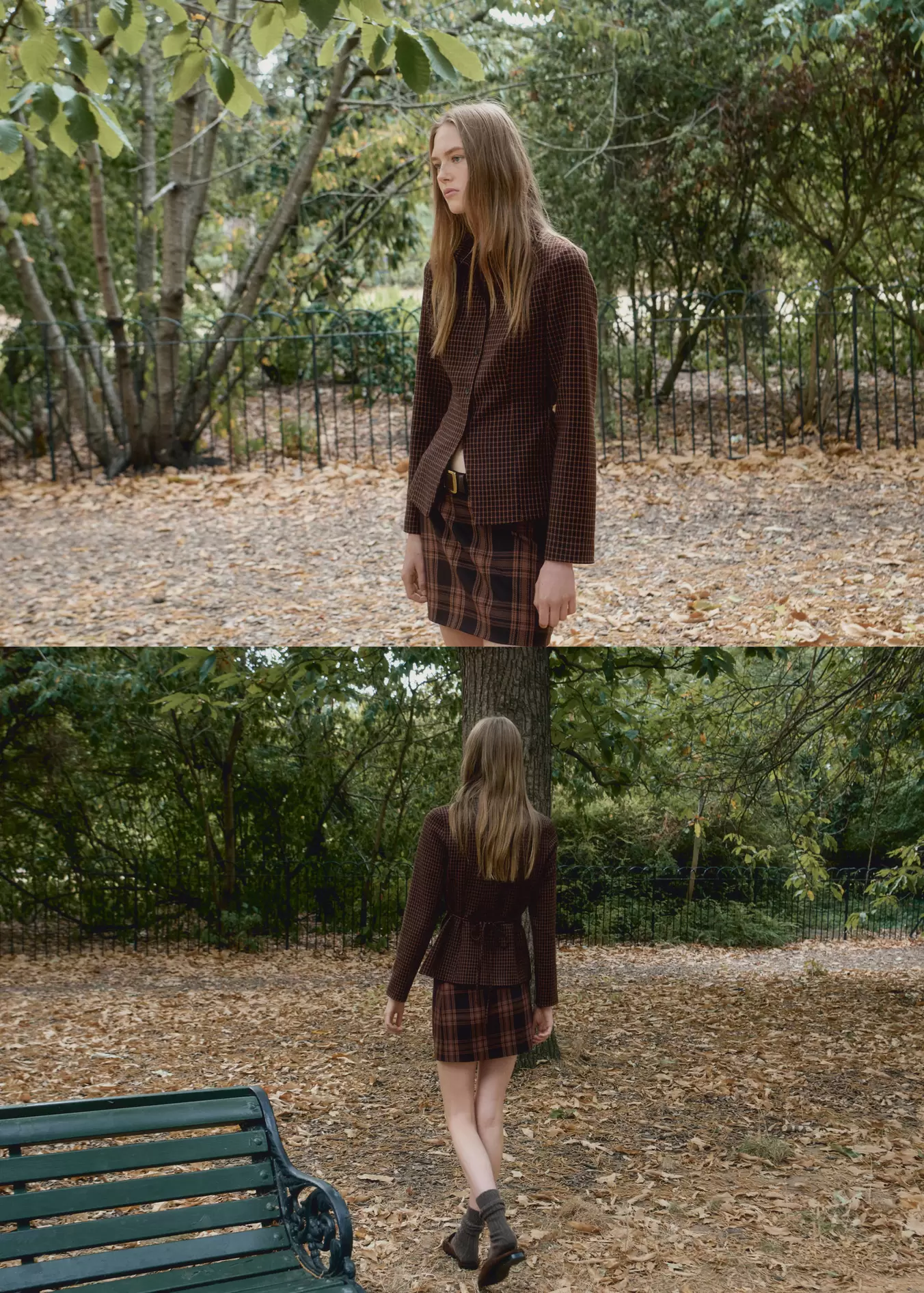 Short check skirt