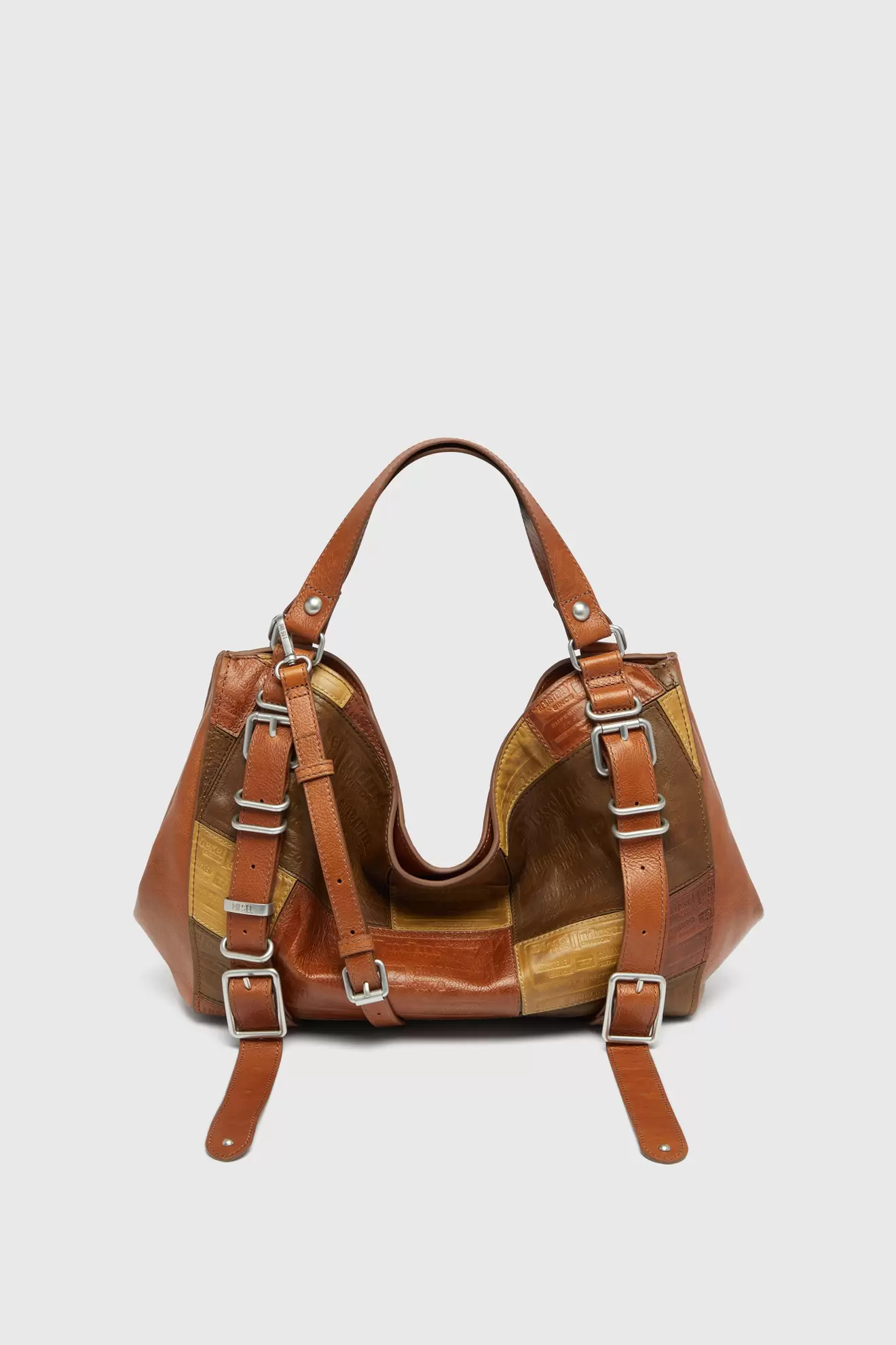 D-One-Medium top-handle bag in patchwork leather