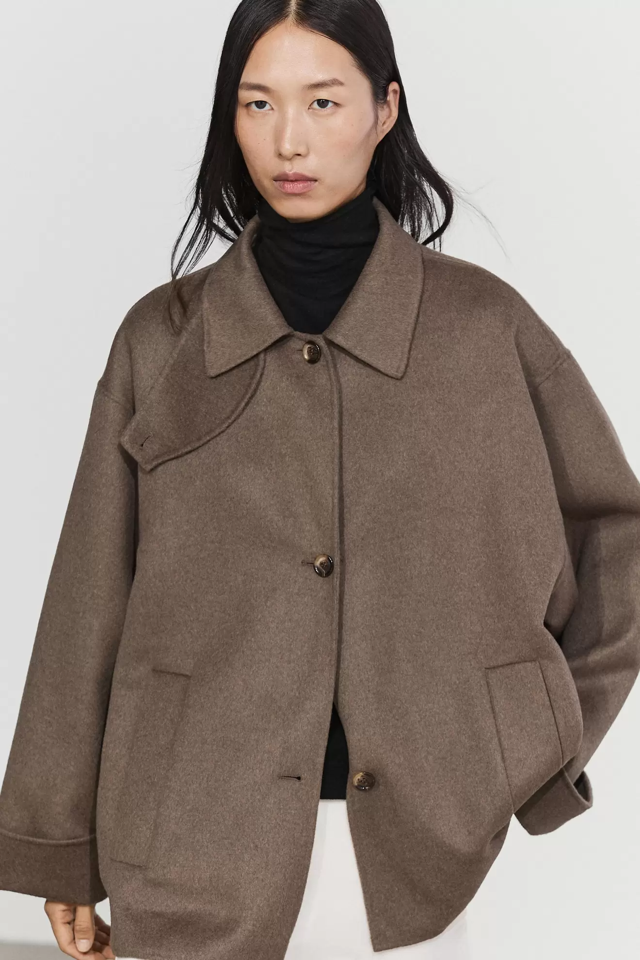 Wool-blend trench coat