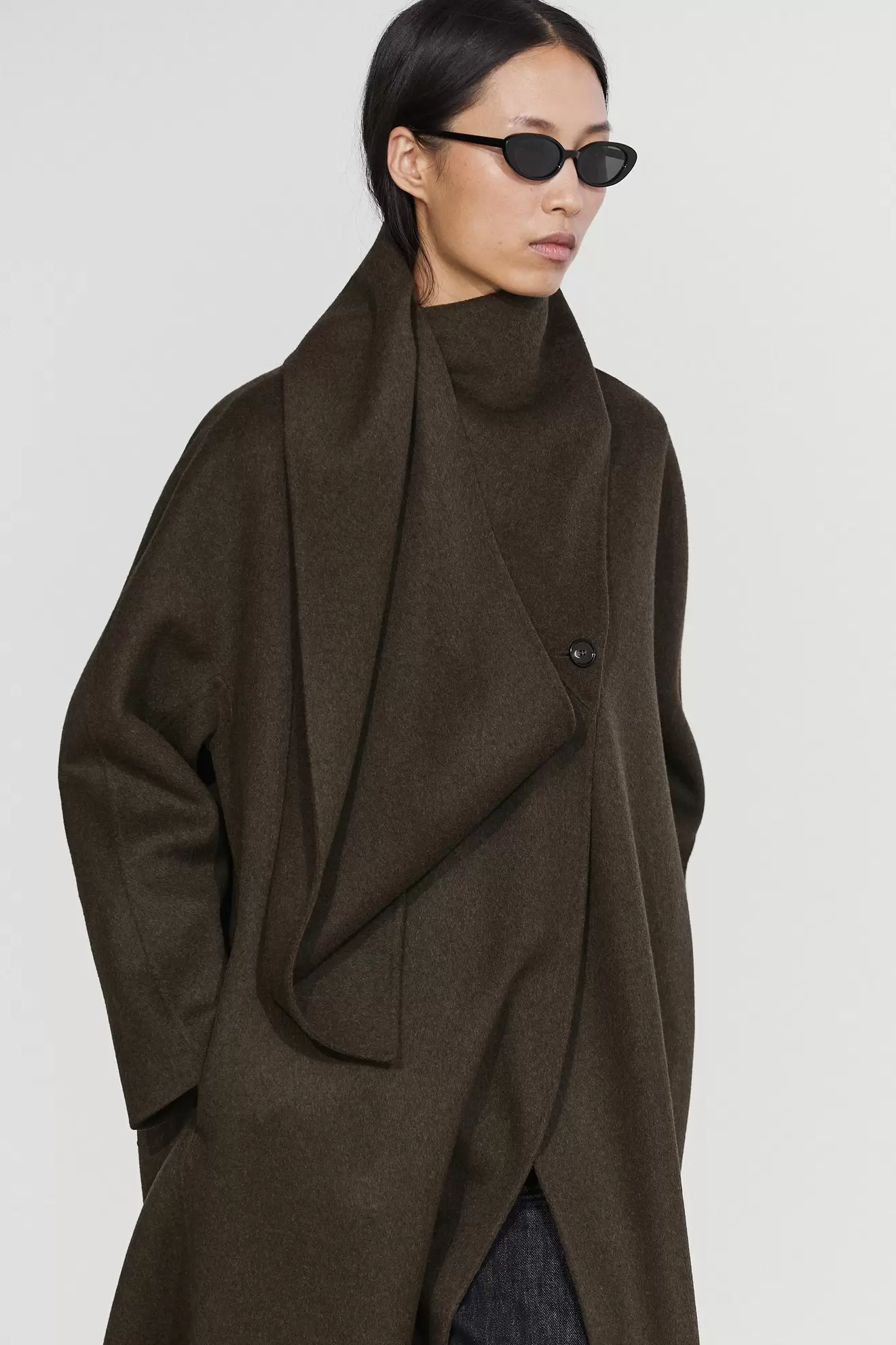 Long coat with scarf detail