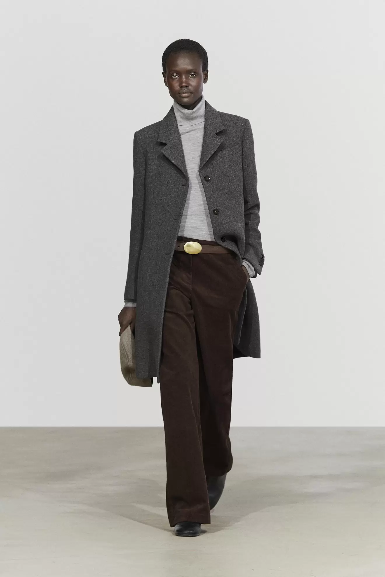 Wool-blend bouclé coat with loop-yarn detail