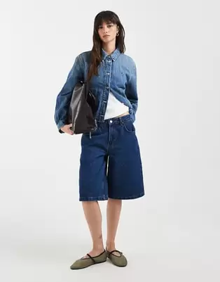 Tommy Jeans - Blå denimjakke med bindedetalje