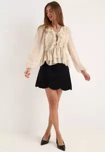 Onlseitre L/S FRILL TOP CC WVN