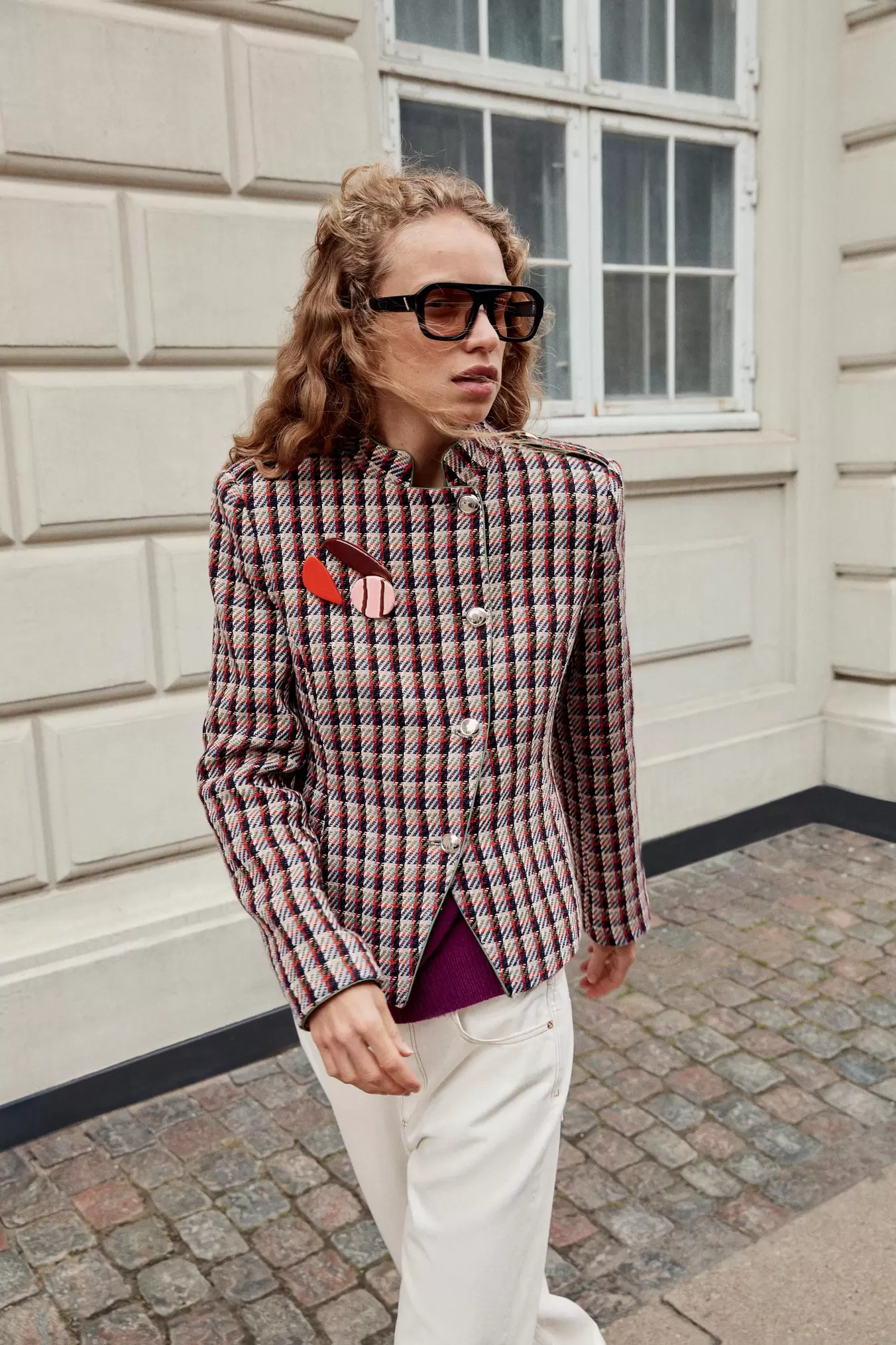 STRUKTURERET DOBBELTTRADET BLAZER