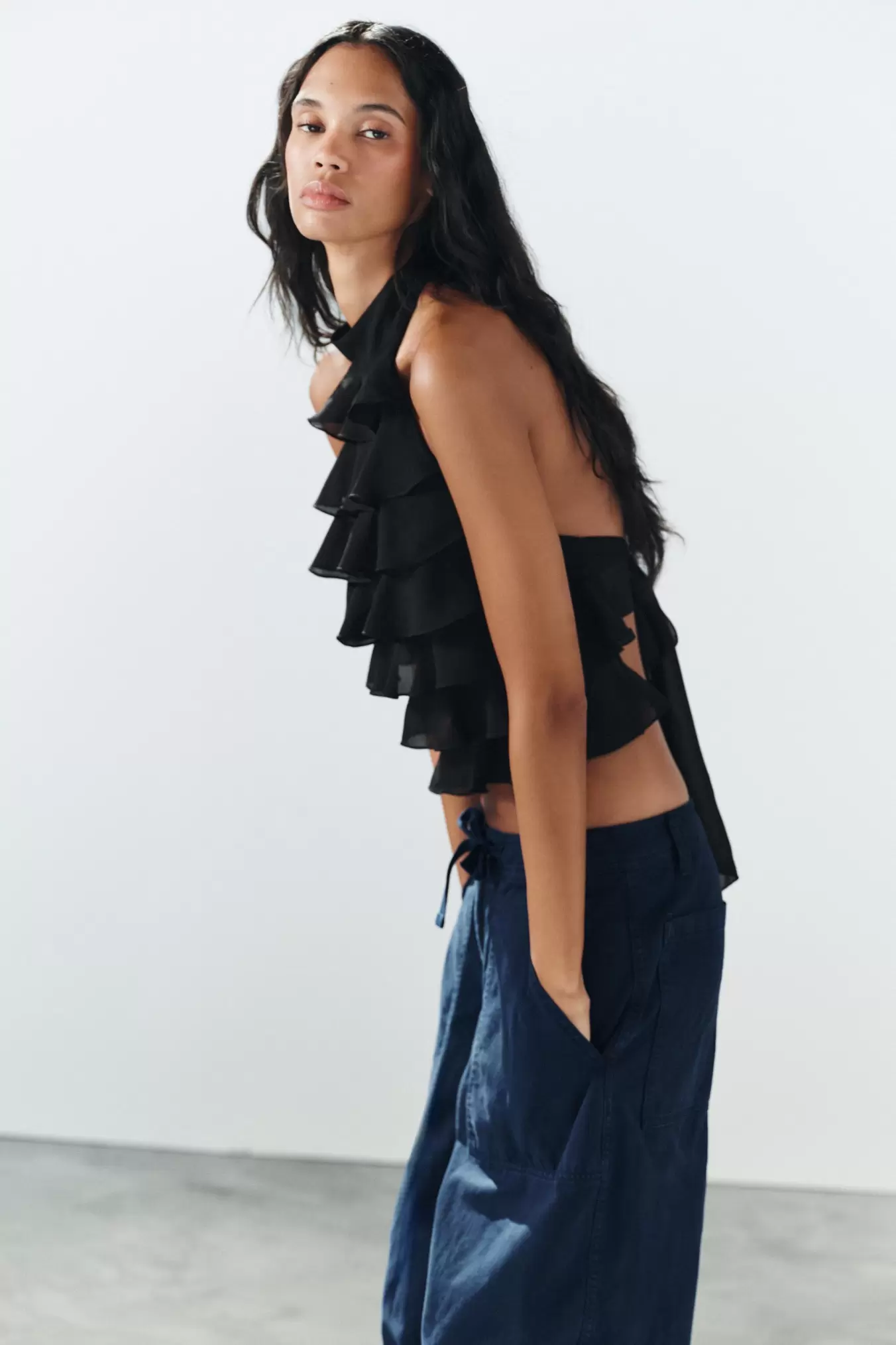 GEORGETTE HALTERNECK-TOP