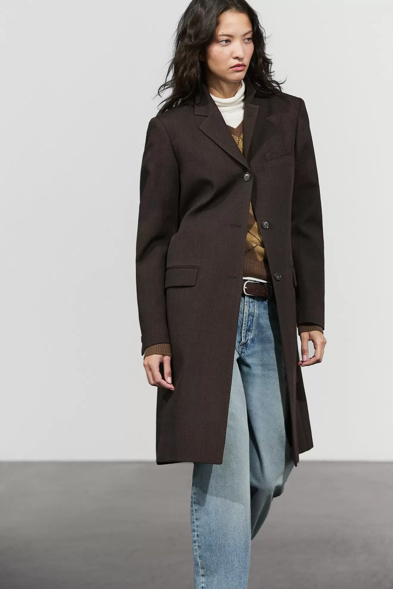 100% wool long coat