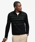 Stribet Halvlynlås-sweater slim pasform