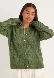 Objflora Re Ls Knit Button Cardigan