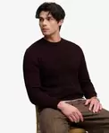 Sweater i kabelstrik med rund hals – almindelig pasform
