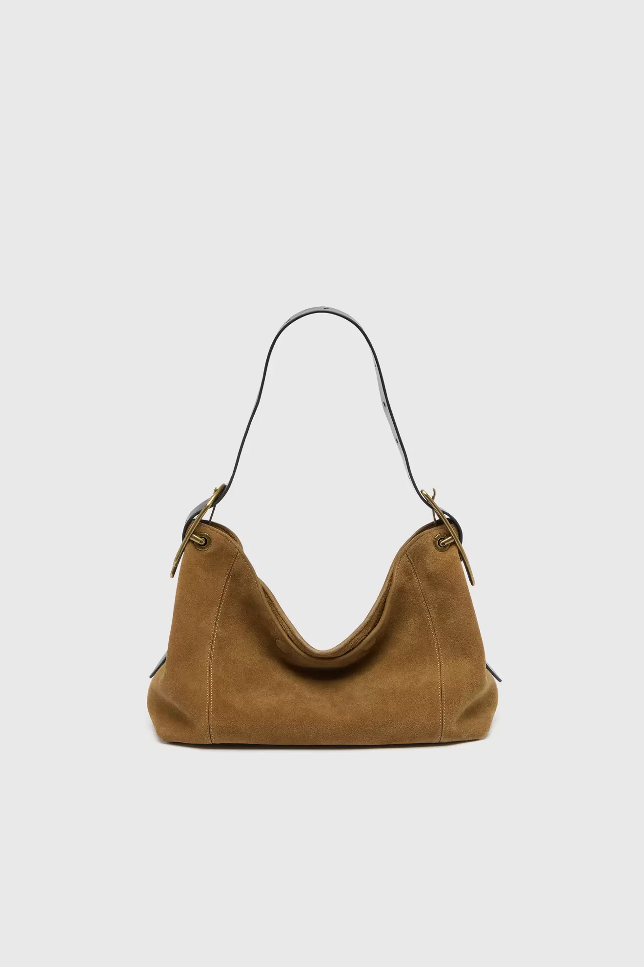 D-Line-Shoulder bag in waxed suede