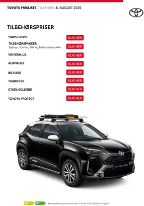 Toyota katalog i Skive | Yaris Cross Tilbehørspriser | 2025-09-15T00:00:00.000Z - 2025-09-29T00:00:00.000Z