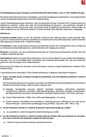 Honda katalog i Århus | Honda DENMARK Connected Car Information Sheet .pdf | 2025-09-16T00:00:00.000Z - 2026-09-16T00:00:00.000Z