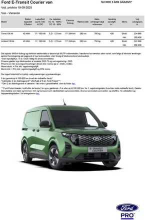 Ford katalog i Kolding | e transit courier van | 2025-09-30T00:00:00.000Z - 2025-10-14T00:00:00.000Z