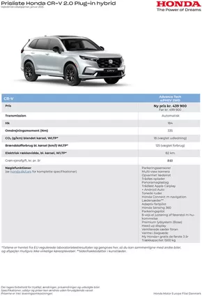 Honda katalog i Roskilde | Honda CR-V PHEV prisliste | 2025-01-01T00:00:00.000Z - 2026-01-01T00:00:00.000Z