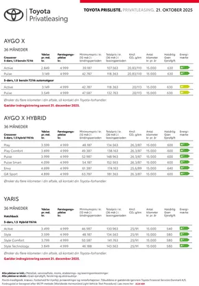 Toyota katalog i Hillerød | Privatleasing Privatleasing overblik | 2025-10-22T00:00:00.000Z - 2025-11-05T00:00:00.000Z