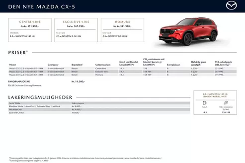 Mazda katalog i Silkeborg | mazda cx 5 priser og udstyr december 2025 | 2025-12-03T00:00:00.000Z - 2025-12-17T00:00:00.000Z