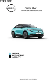 Nissan katalog i Århus | LEAF Kundeprisliste | 2026-01-01T00:00:00.000Z - 2026-01-01T00:00:00.000Z