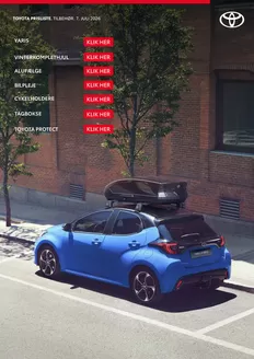 Toyota katalog i Nykøbing Mors | Yaris Tilbehørspriser | 2026-01-01T00:00:00.000Z - 2026-12-31T00:00:00.000Z