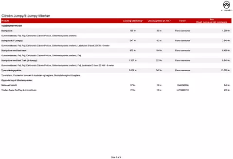 Citroën katalog i Randers | tilbehoersprislister Jumpy | 2026-01-01T00:00:00.000Z - 2026-12-31T00:00:00.000Z